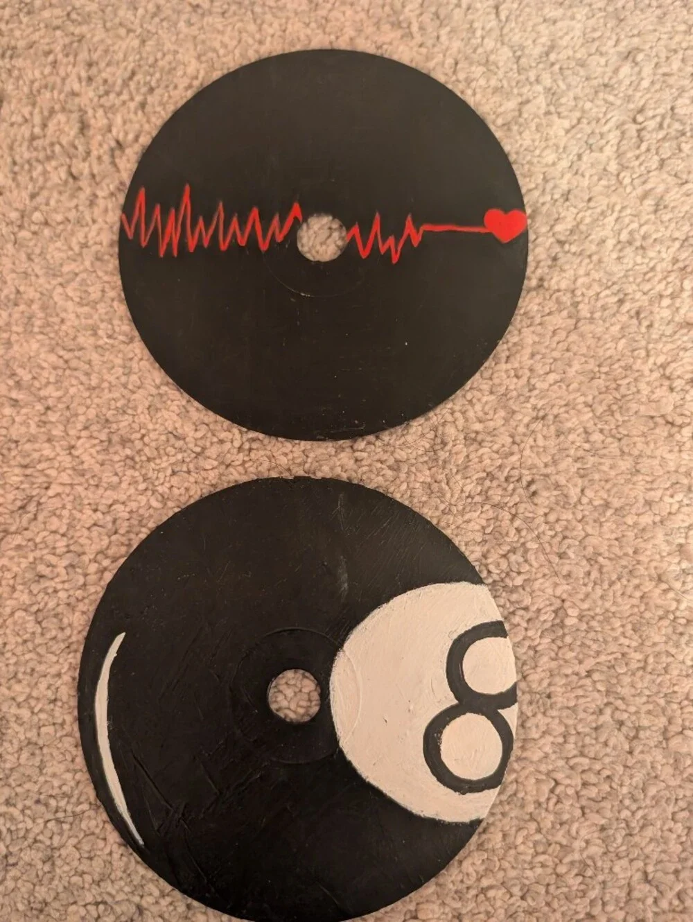 Hand-Painted Black Vinyl Wall Decor with Multicolor Drip Accent